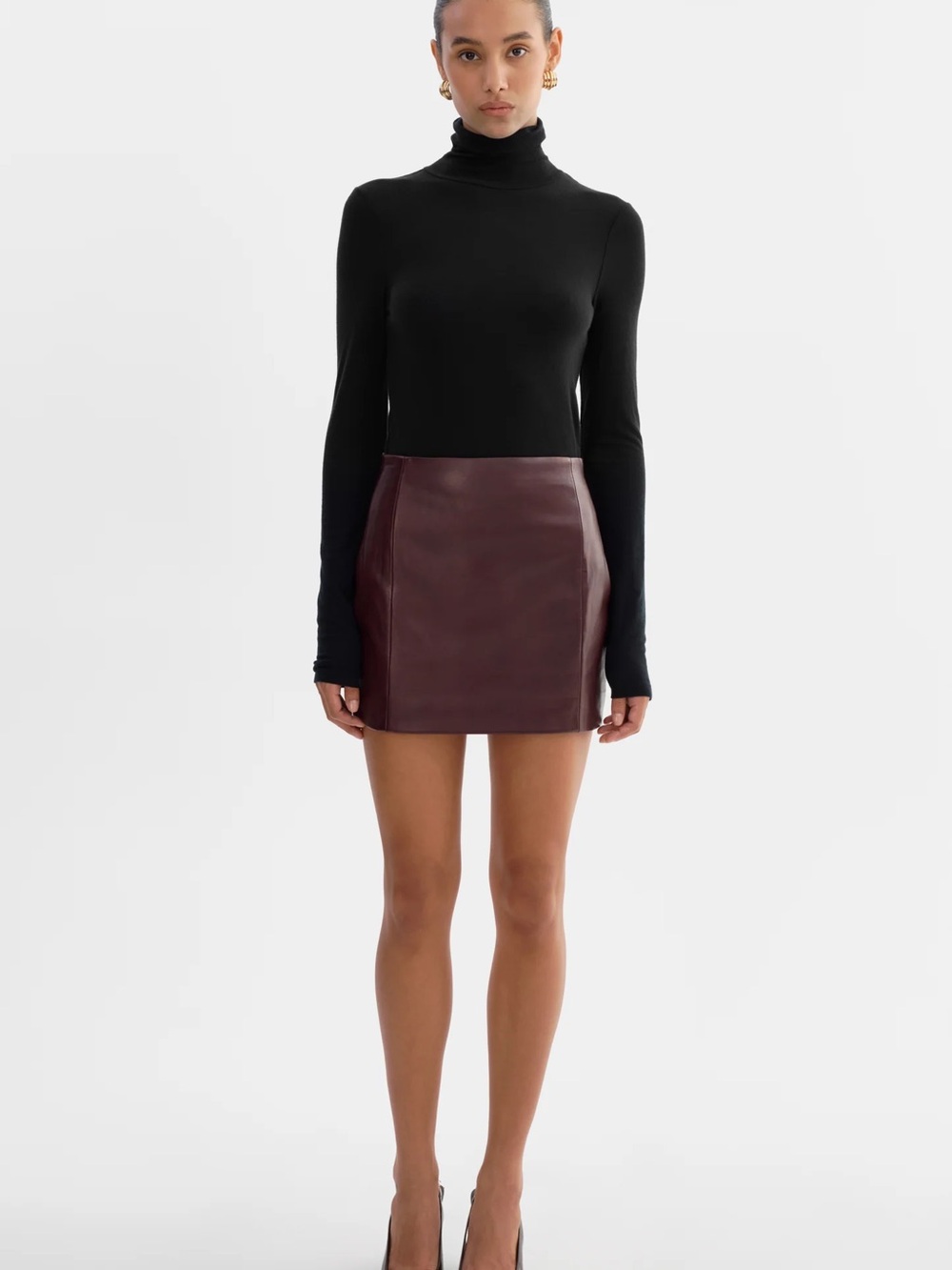 Women’s Leather Hourglass Mini Skirt